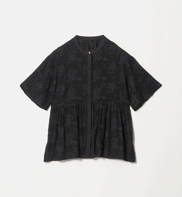 UNITED ARROWS green label relaxing「カット ジャガード 5分袖 ブラウス」|シャツ・ブラウス|