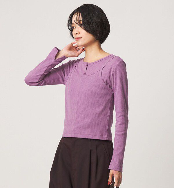 UNITED ARROWS green label relaxing「【別注】＜Healthknit＞レイヤード プルオーバーカットソー」|Tシャツ・カットソー|PURPLE