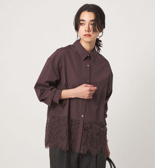 UNITED ARROWS green label relaxing「レース ドッキング シャツ」|シャツ・ブラウス|