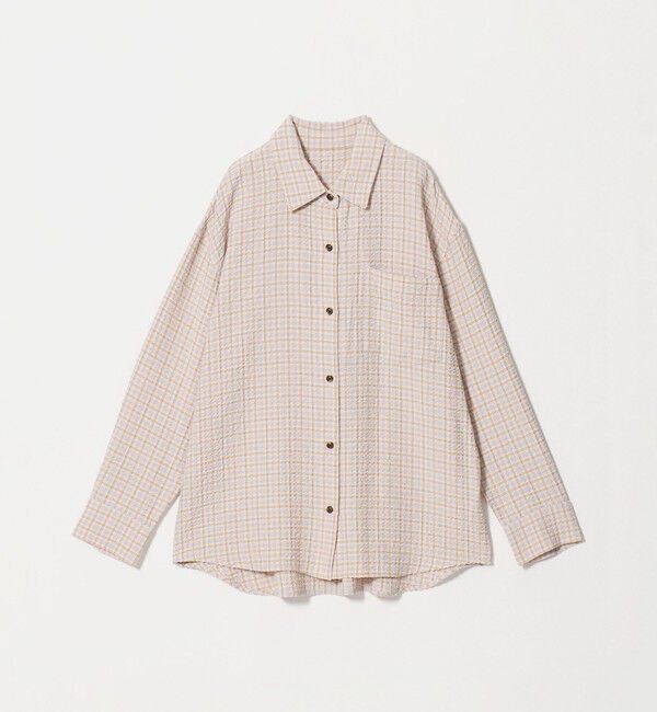 BEAUTY&YOUTH UNITED ARROWS「レーヨンブレンド チェック オーバーサイズシャツ」|シャツ・ブラウス|LT.PINK