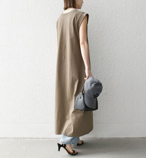 SHIPS any「SHIPS any:〈抗菌防臭/洗濯機可能〉USAコットン ヘンリーネック Aライン ワンピース」|ワンピース|