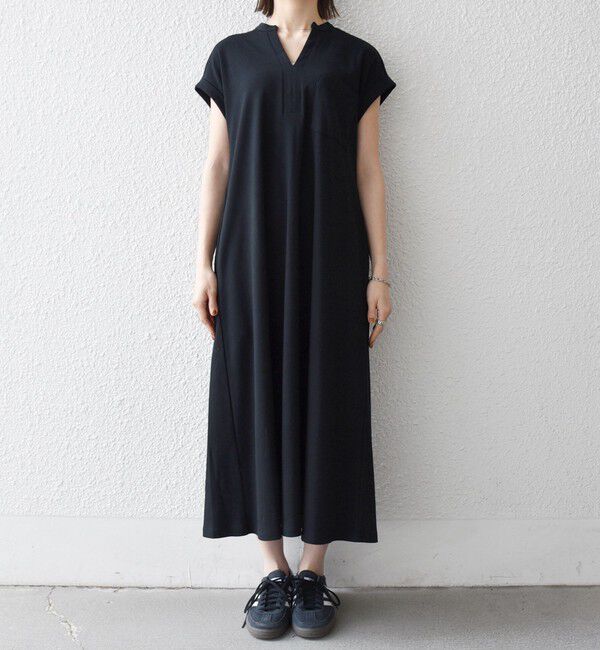 SHIPS any「SHIPS any:〈接触冷感/汗染み防止加工/洗濯機可能〉スキッパー Aライン ワンピース」|ワンピース|