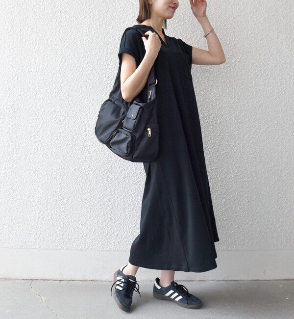 SHIPS any「SHIPS any:〈接触冷感/汗染み防止加工/洗濯機可能〉スキッパー Aライン ワンピース」|ワンピース|