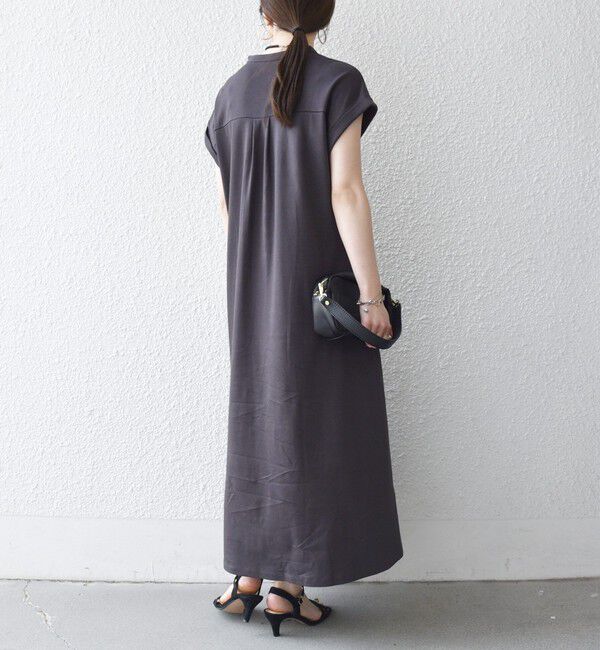 SHIPS any「SHIPS any:〈接触冷感/汗染み防止加工/洗濯機可能〉スキッパー Aライン ワンピース」|ワンピース|