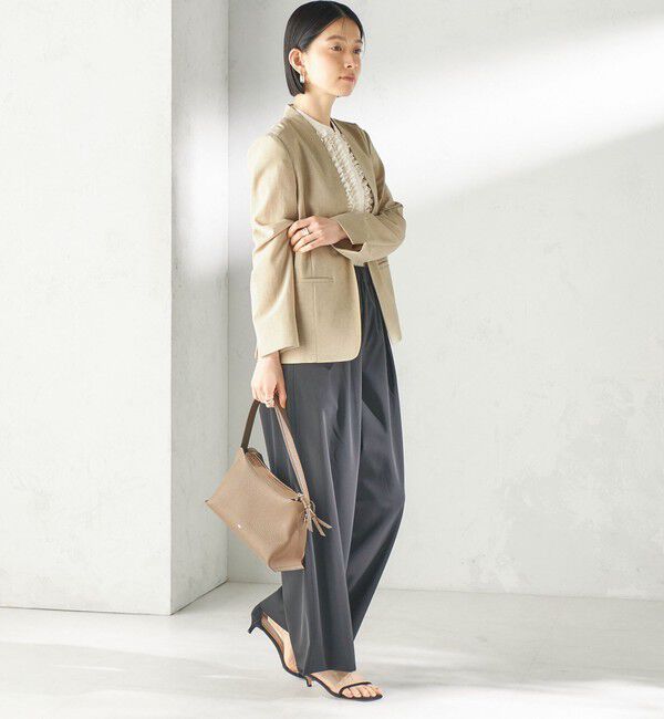 SHIPS for women「〈洗濯機可能/接触冷感/吸水速乾〉FUNCTION カラーレス ジャケット（セットアップ対応可）」|ノーカラージャケット|