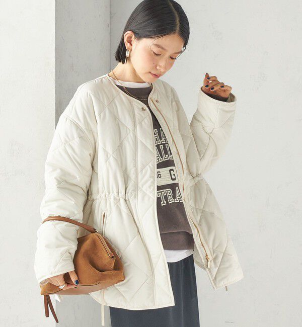 SHIPS for women「《予約》〈撥水加工/手洗い可能〉HEAT 中綿 キルティング ジップ ブルゾン」|ブルゾン・スタジャン|