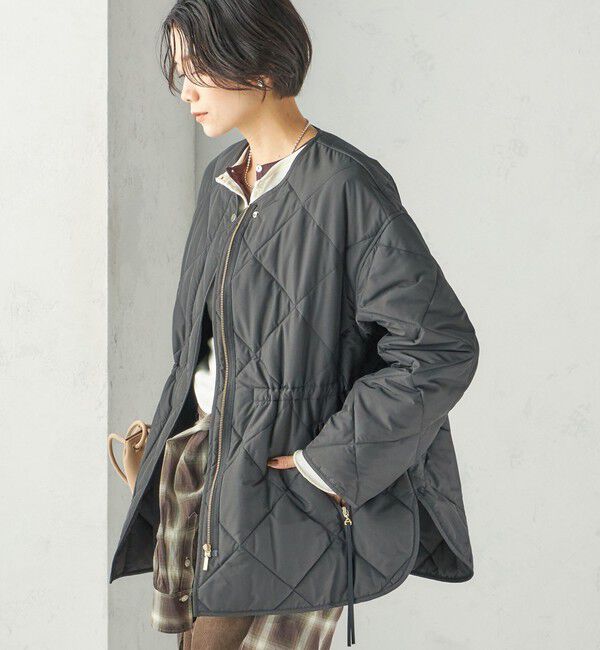 SHIPS for women「《予約》〈撥水加工/手洗い可能〉HEAT 中綿 キルティング ジップ ブルゾン」|ブルゾン・スタジャン|ブラック
