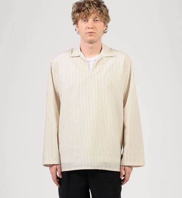TOMORROWLAND MENS「【別注】Salvatore Piccolo HAVANA コットンストライプ プルオーバーロングスリーブ カプリシャツ」|シャツ・ブラウス|