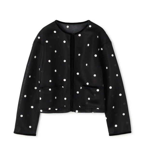 Ballsey「ドットエンブロイダリーダンボール ショートジャケット」|ノーカラージャケット|18 ブラック系