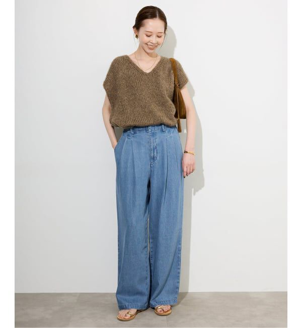 SLOBE IENA「《4サイズ展開/追加2》LEDENIM TUCK TROUSERデニム」|デニム|