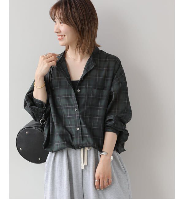JOURNAL STANDARD relume「ドロストワイドシアーチェックシャツ」|シャツ・ブラウス|ネイビー