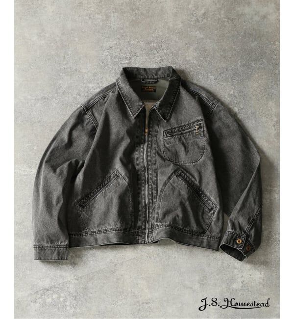 J.S.Homestead「J.S.Homestead / ピグメント キャンバス ジップ ジャケット」|その他|ブラック