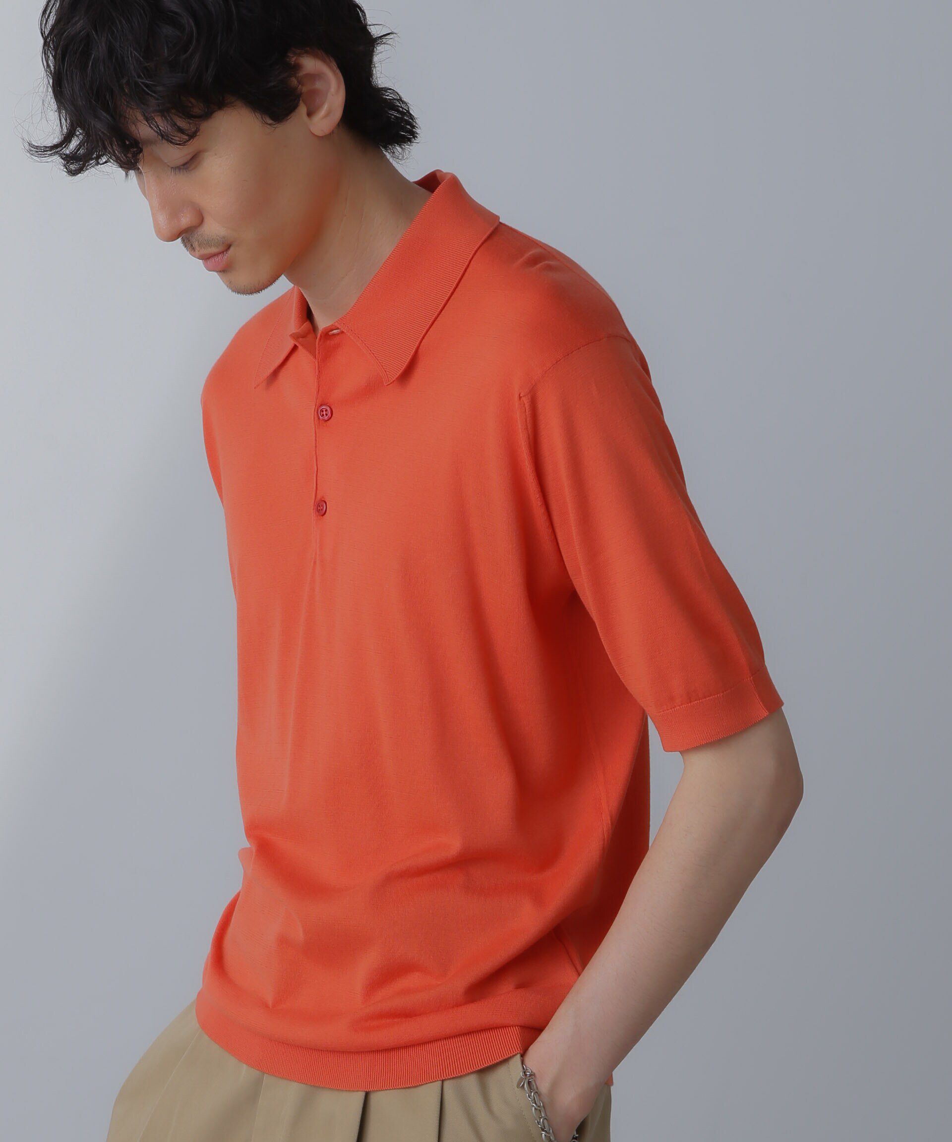 NANO universe「JOHN SMEDLEY/ISIS」|Tシャツ・カットソー|オレンジ
