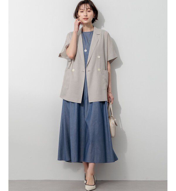 23区「ウォッシャブルボイル ハーフスリーブ ダブル ジャケット」|その他|