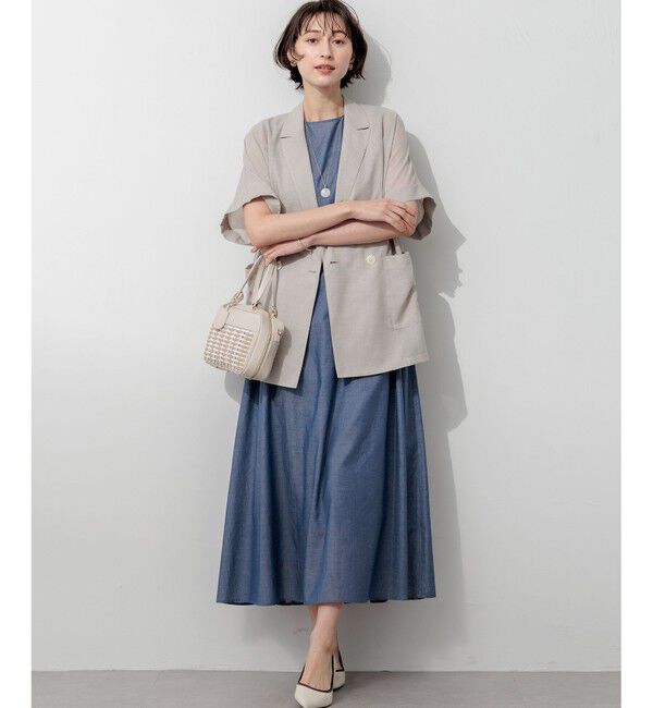 23区「ウォッシャブルボイル ハーフスリーブ ダブル ジャケット」|その他|