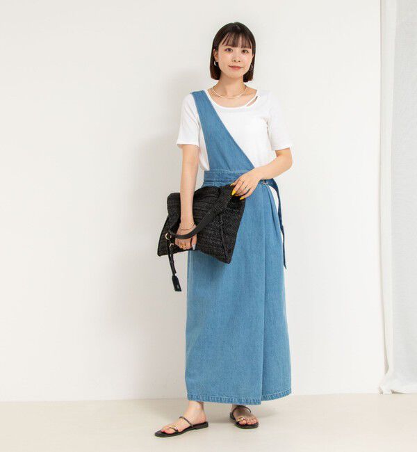 Rie Miller「【RM denim】ワンショルダーデニムジャンパースカート」|ワンピース|