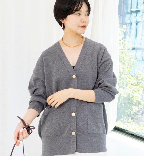 NOLLEY'S sophi「【EC限定】《手洗い可能》総針ビックVネックカーディガン」|カーディガン|