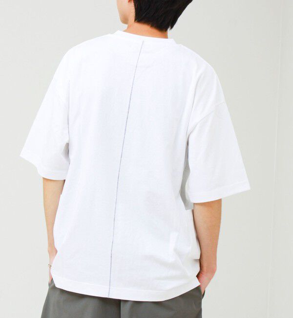 GLOSTER「バックステッチ サイドポケット クルーネックTシャツ」|Tシャツ・カットソー|