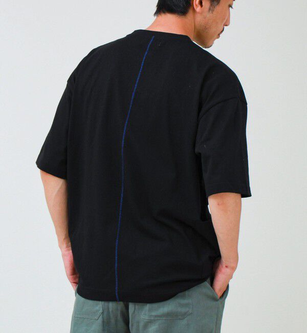 GLOSTER「バックステッチ サイドポケット クルーネックTシャツ」|Tシャツ・カットソー|