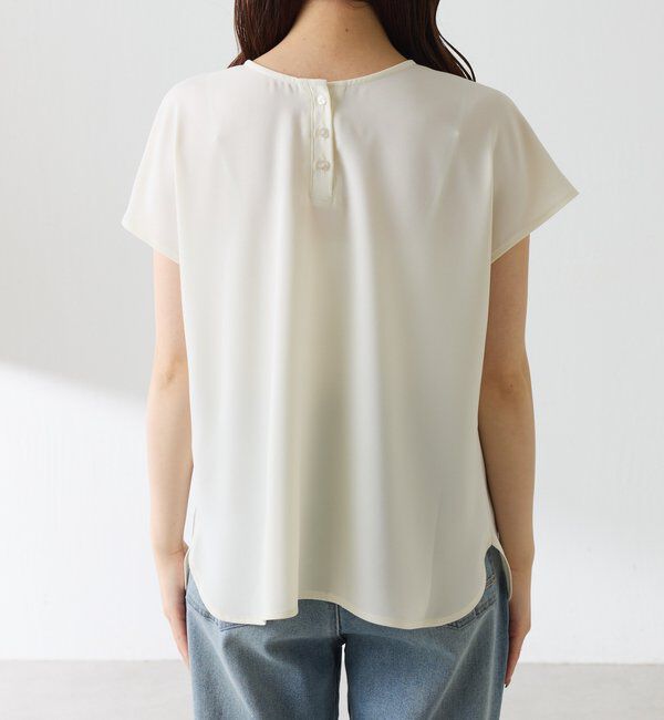  「【秋にも使える／前後２WAY 】ジョーゼットフレンチロゴTシャツ」|Tシャツ・カットソー|