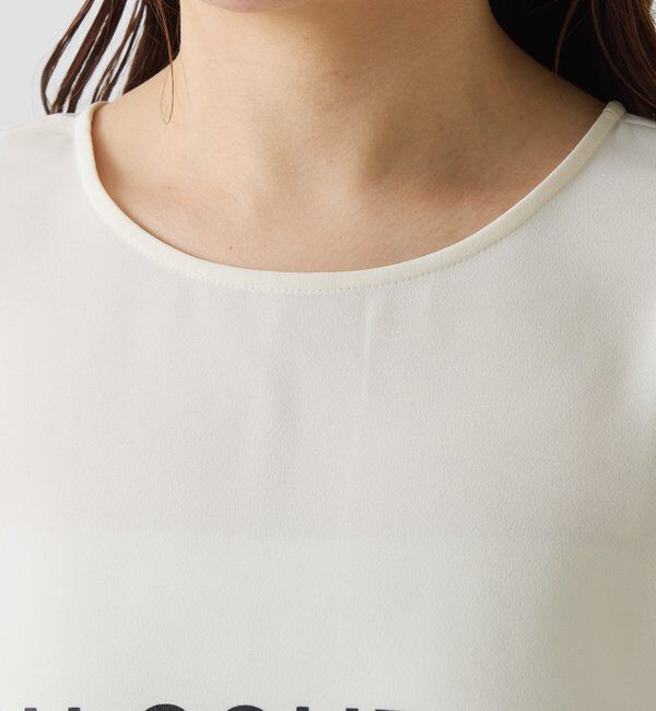  「【秋にも使える／前後２WAY 】ジョーゼットフレンチロゴTシャツ」|Tシャツ・カットソー|