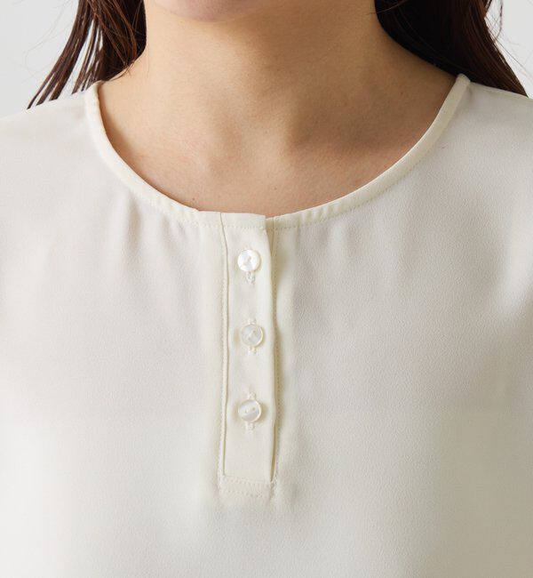  「【秋にも使える／前後２WAY 】ジョーゼットフレンチロゴTシャツ」|Tシャツ・カットソー|