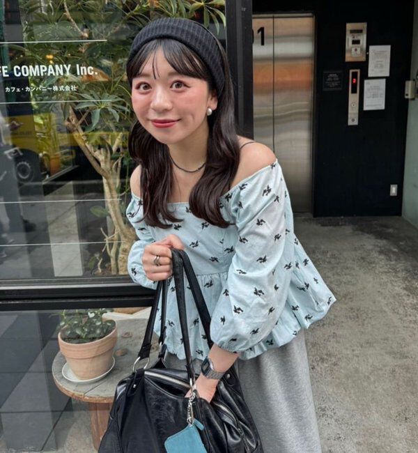  「【花柄&無地】フラワーバルーンブラウス」|シャツ・ブラウス|