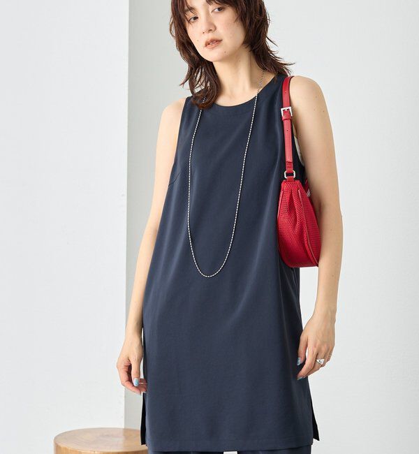  「【A・MONN】【セットアップ着用可能/接触冷感】suttoブラウス」|シャツ・ブラウス|ネイビー