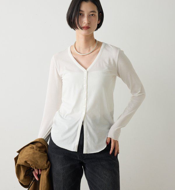  「【La nature linge】 キュプラハイツイストカーデ」|Tシャツ・カットソー|オフホワイト