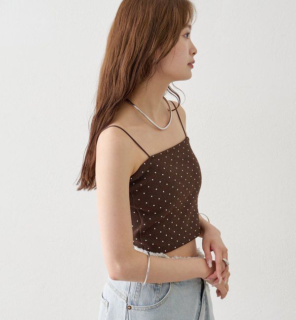  「【万能インナー/嬉しい7色展開】パット付きショートキャミソール2」|キャミソール|