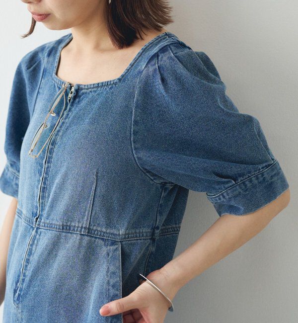  「【PUFRILL/パフリル】デニムパフオールインワン」|ワンピース|