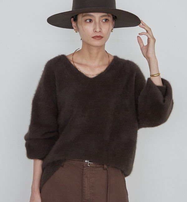  「《新色が登場》ファーカシミヤVニット」|ニット・セーター|