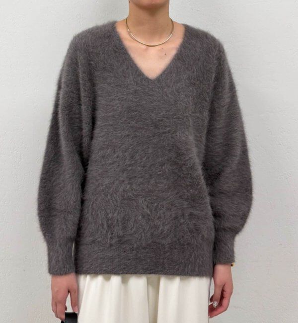  「《新色が登場》ファーカシミヤVニット」|ニット・セーター|トープ