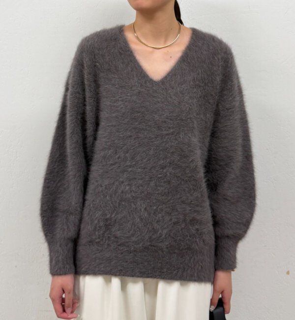  「《新色が登場》ファーカシミヤVニット」|ニット・セーター|