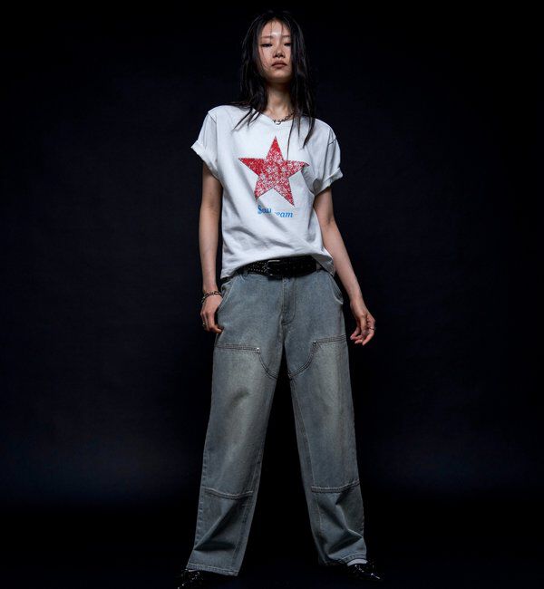  「【Sourcream/UNISEX】ラインストーンスターグラフィックTEE」|Tシャツ・カットソー|