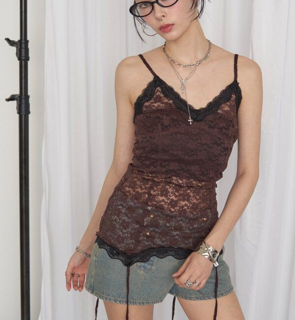  「【26AW LOOK掲載品番】レースガーターキャミ」|キャミソール|