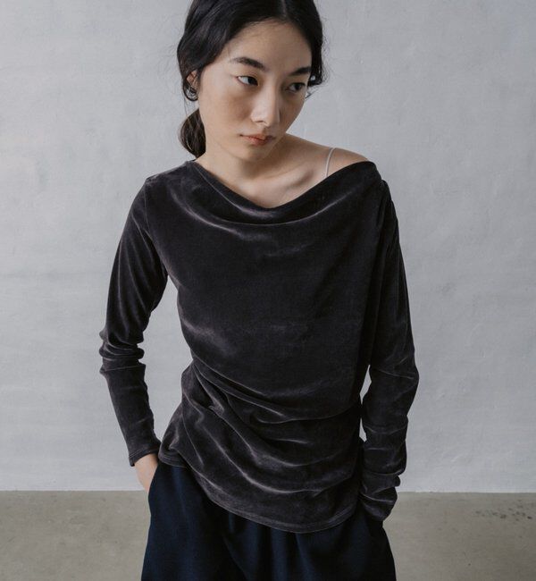  「ドレープベロアカットソー」|Tシャツ・カットソー|