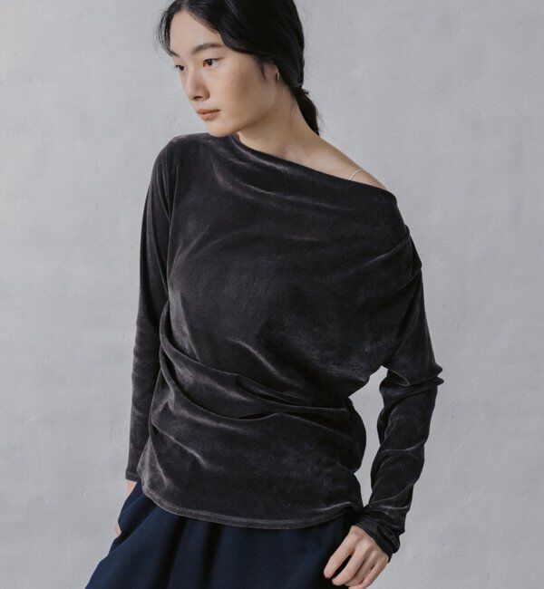 「ドレープベロアカットソー」|Tシャツ・カットソー|