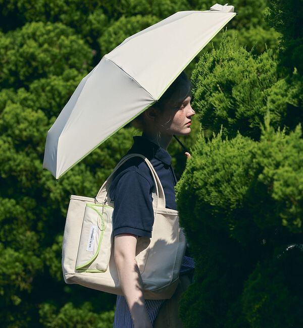 collex「日傘 パイピング ポーチ付き 晴雨兼用 折りたたみ傘【assa】【WEB限定】」|傘|アイボリー