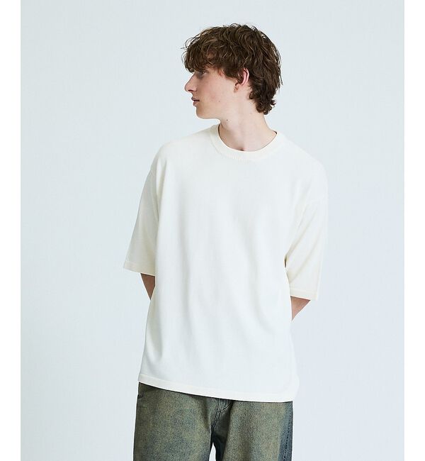 ABAHOUSE「【接触冷感】 サマーニットTシャツ / オーバーサイズ」|Tシャツ・カットソー|