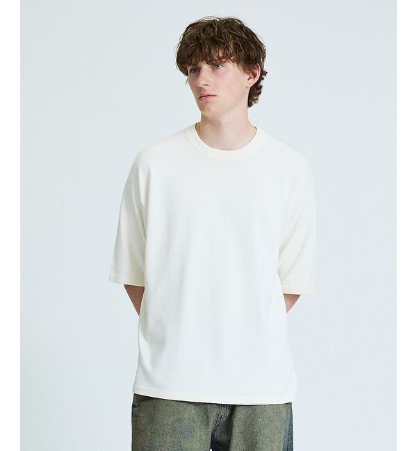 ABAHOUSE「【接触冷感】 サマーニットTシャツ / オーバーサイズ」|Tシャツ・カットソー|