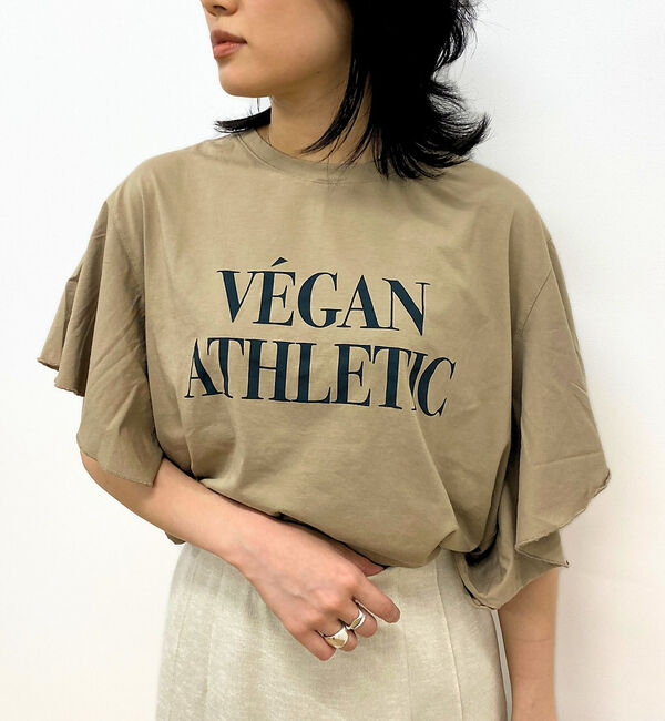 Rouge vif「【MICA＆DEAL/マイカ＆ディール】VEGAN ATHLETIC ロゴフリル」|Tシャツ・カットソー|ベージュ