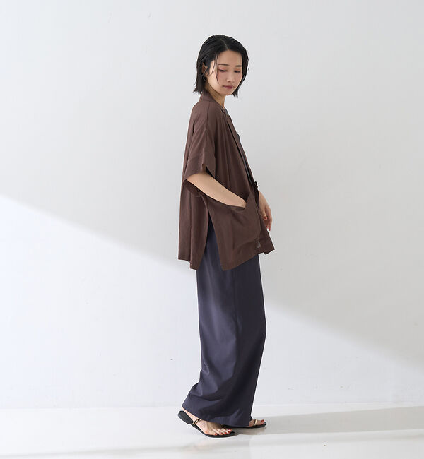 Rouge vif「【人気追加】強撚半袖シアーフォルムジャケット」|テーラードジャケット|