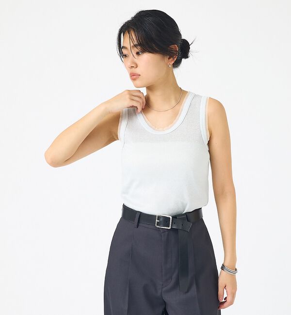 Rouge vif「ラメリブニットタンクトップ」|キャミソール|