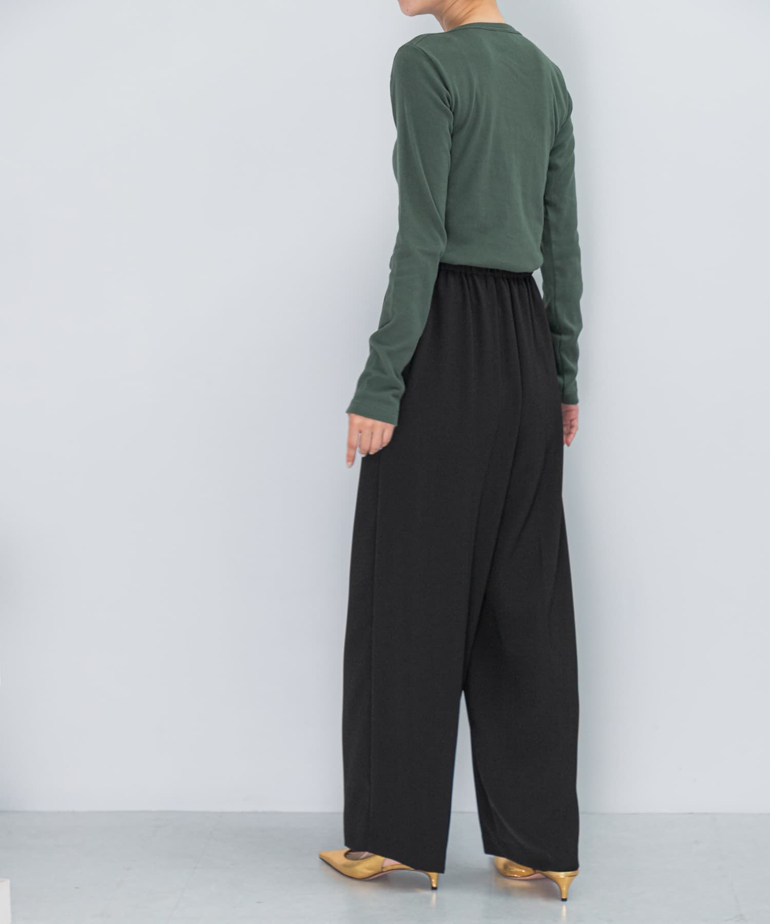 URBAN RESEARCH ROSSO「ELENDEEK　GEORGETTE RELAX PANTS」|その他|ブラック