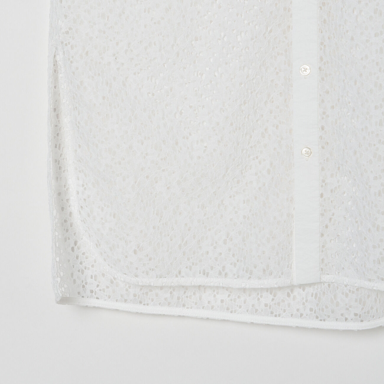 HELIOPOLE「HELIOPOLE LACE COLLARLESS SHIRT」|シャツ・ブラウス|