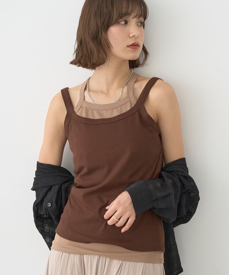 earth music&ecology「配色レイヤードタンクトップ」|インナー|Brown