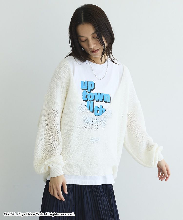 GARAGE OF GOOD CLOTHING「【日本製】ペーパーヤーンＶネックシアープルオーバー」|ニット・セーター|Off White
