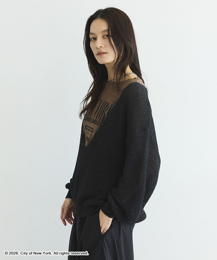GARAGE OF GOOD CLOTHING「【日本製】ペーパーヤーンＶネックシアープルオーバー」|ニット・セーター|