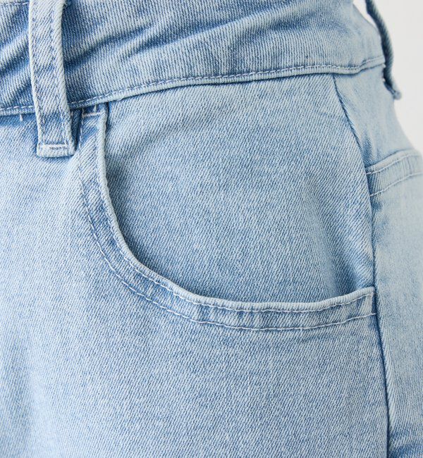  「【SMサイズ展開】レースポケットワイドデニム/ウエスト調整可」|その他|